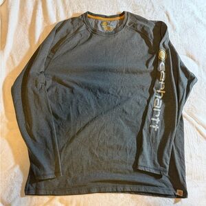 Carhartt Men's Charcoal Long Sleeve Tee with Logo